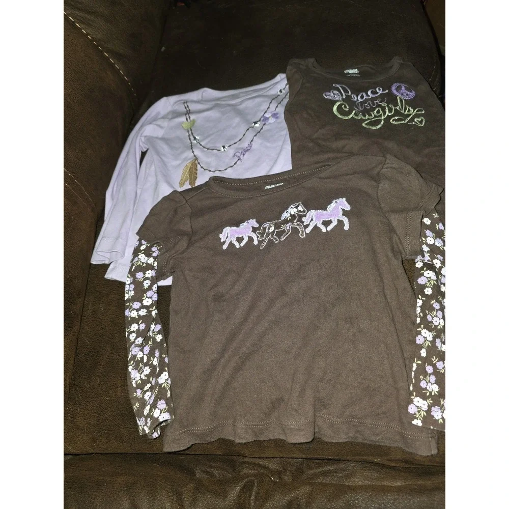 Gymboree cowgirls at heart lot of 3 tops size 3 horses feathers floral